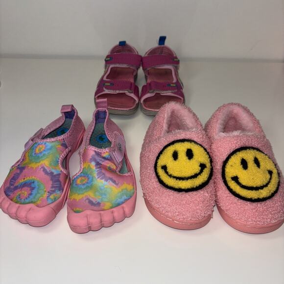 Girls Shoes Size 9 /10 Lot Bundle Deal Spring Summer Pink Slipper Watershoes (3) - Picture 1 of 10